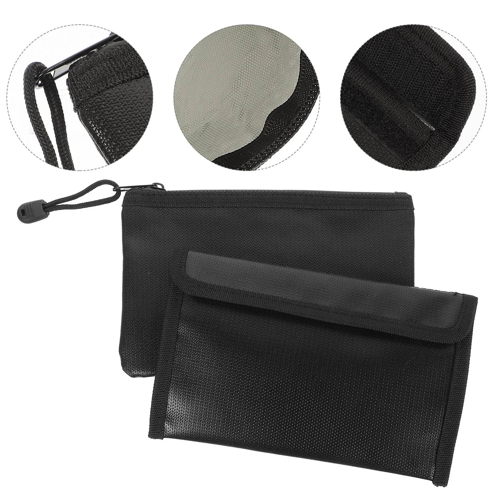 

Bill Zipper File Bag Fireproof Document Organizer Resistant Holder Receipt Container Waterproof