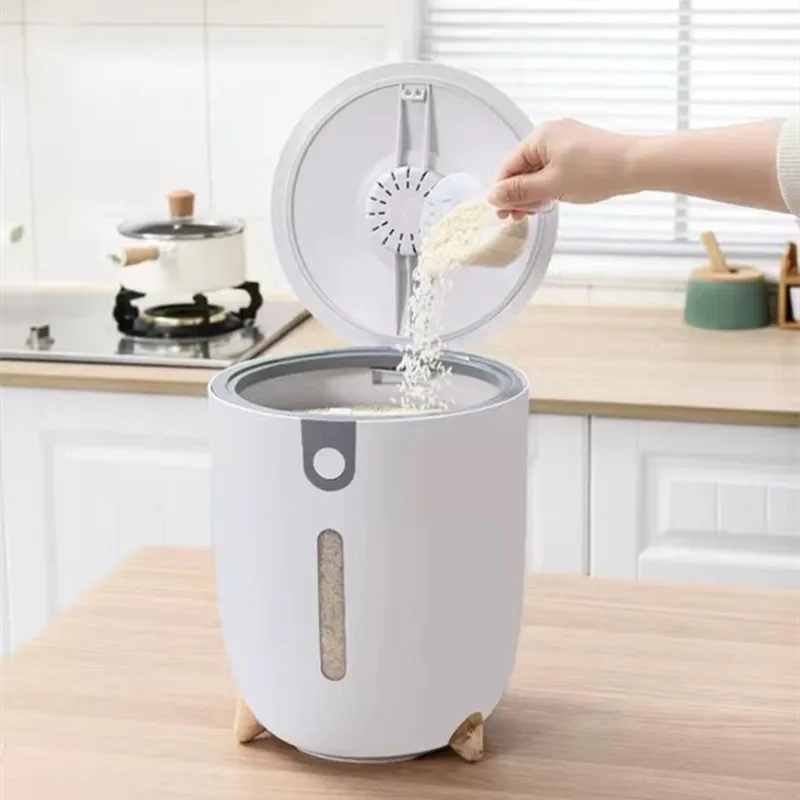 

10KG Rice Storage Box Rice Dispenser Rice Container Grain Storage Jar Cereal Dispenser Pet Food Container Kitchen Organizer