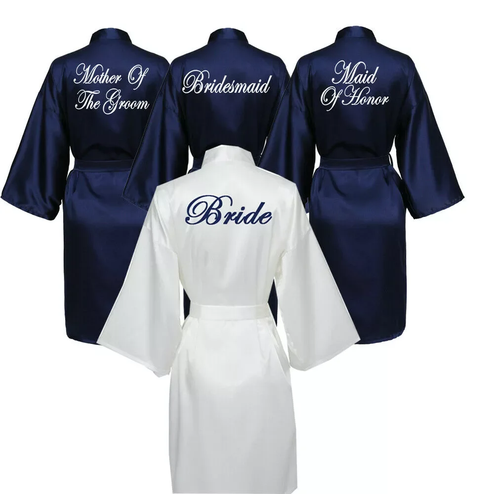 

Wedding Bride/Bridesmaid Team/Maid of Honor/Mother of The Bride Bathrobes Personalized Bridal Shower Wedding Party Gifts Robe