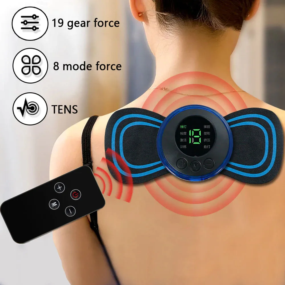 

EMS Electric Pulse Neck Massager Cervical Massage Patch Back Sticker Muscle Stimulator Portable Relief Pain Relax Massageador