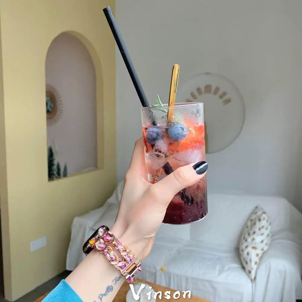 Women Leather Steel Watch Strap Luxury Bands for Apple Watch 8 7 6 SE 5 45mm 41mm Bracelet for IWatch Series 8 7 6 5 4 42mm 44mm