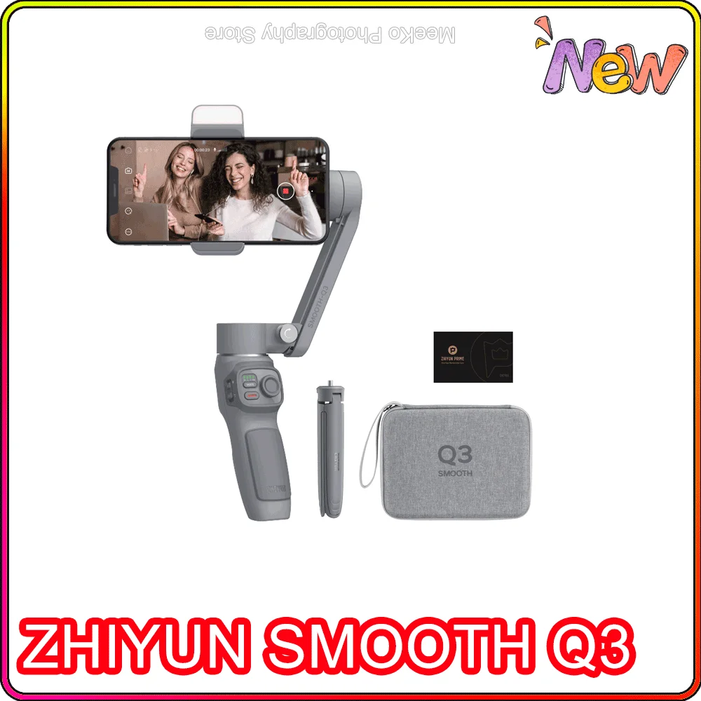 Zhiyun Smooth Q3 3-Axis Smartphone Gimbal Stabilizer with LED Fill Light Grip Tripod for Youtube iPhone 13 12 /Galaxy S21 Ultra - купить по