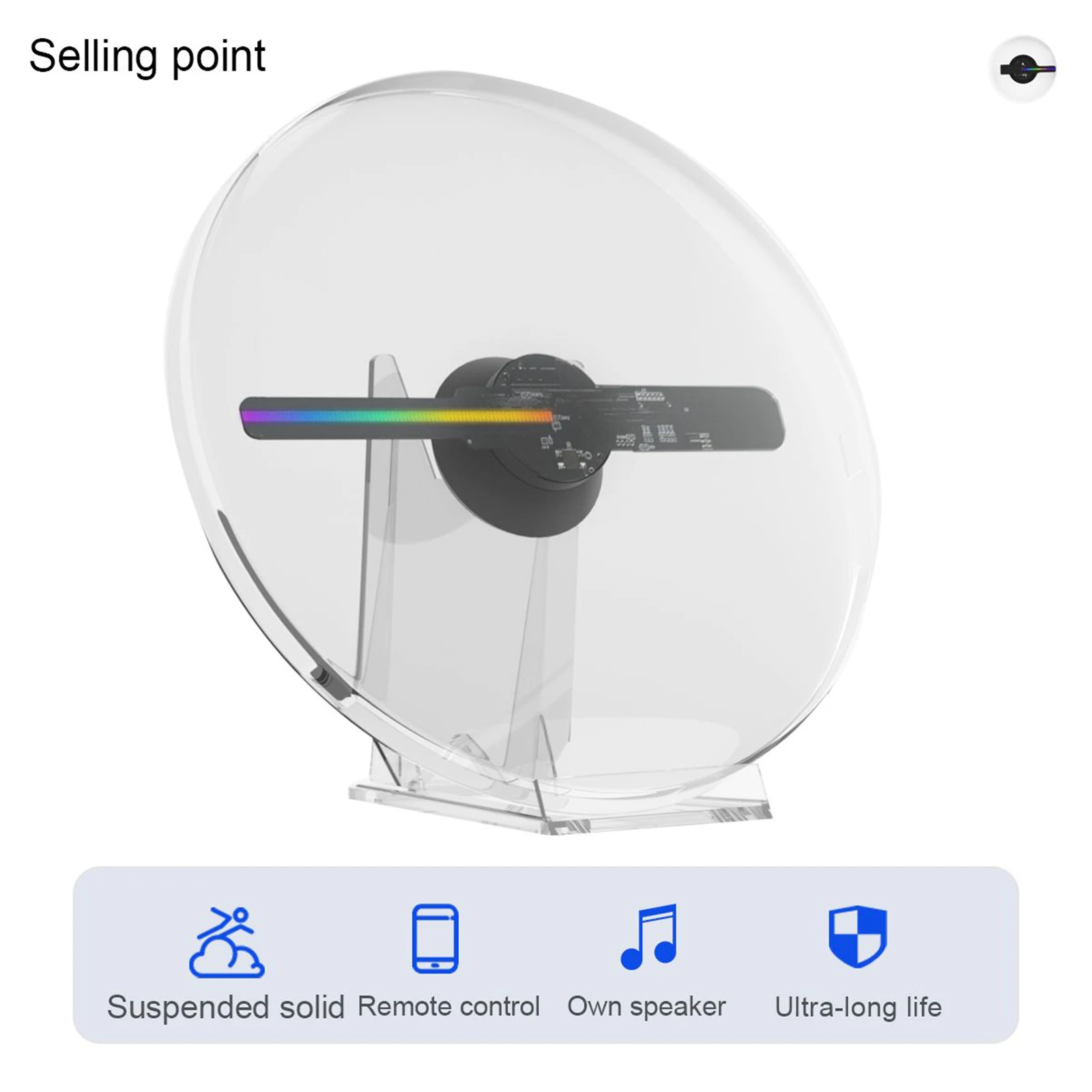 Голографический 3D проектор Naked Eye настольный вентилятор воспроизведение аудио