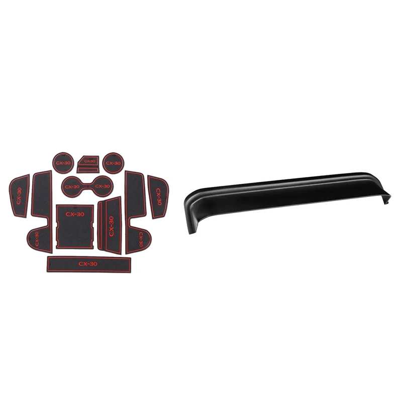 

2 Set Car Accessories: 1 Set Car Door Mat Anti-Slip Cup Pad & 1 Pcs Center Console Navigation Screen Sunshade Cover