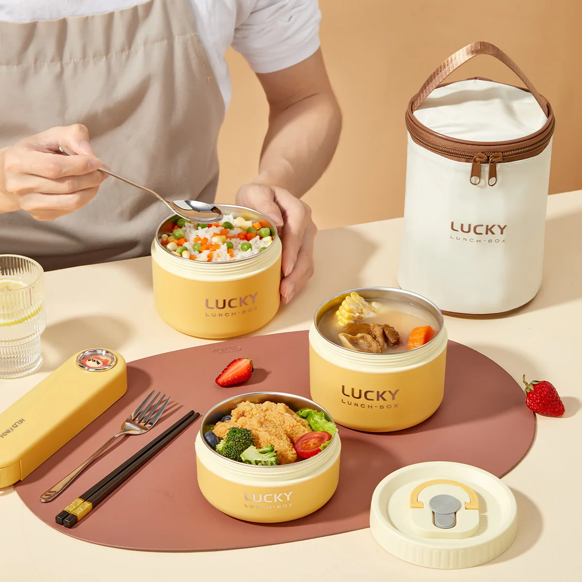 WORTHBUY Термоизолированный Ланч-бокс из нержавеющей стали 304 портативная