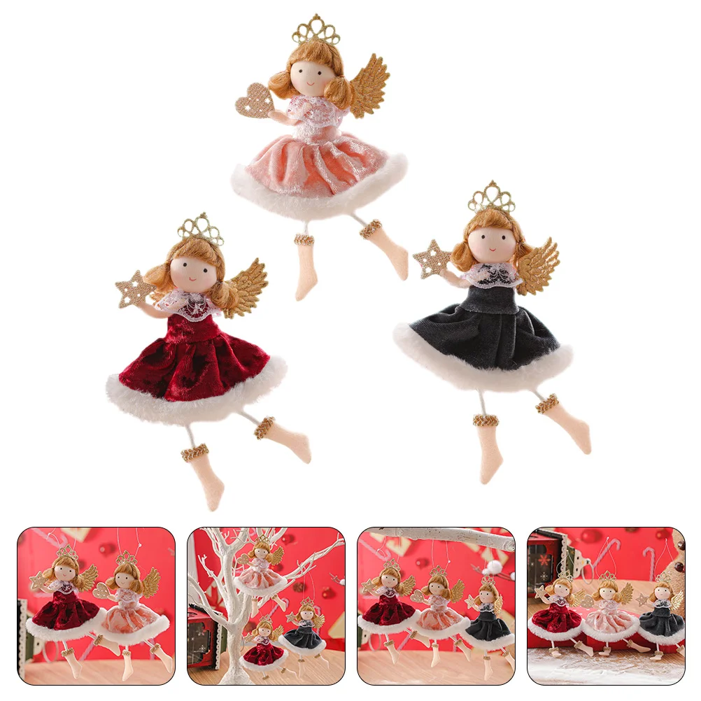 

3pcs Angel Doll Pendant Christmas Tree Hanging Ornaments Xmas Party Decor