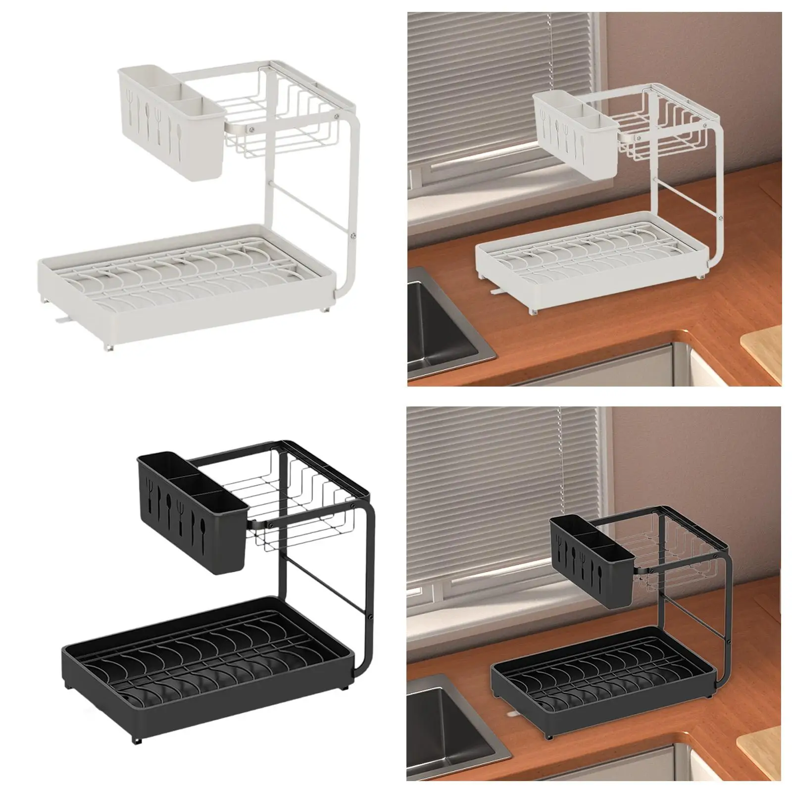 Сушилка для посуды кухонная стойка самосливающаяся 2 яруса кухонные гаджеты