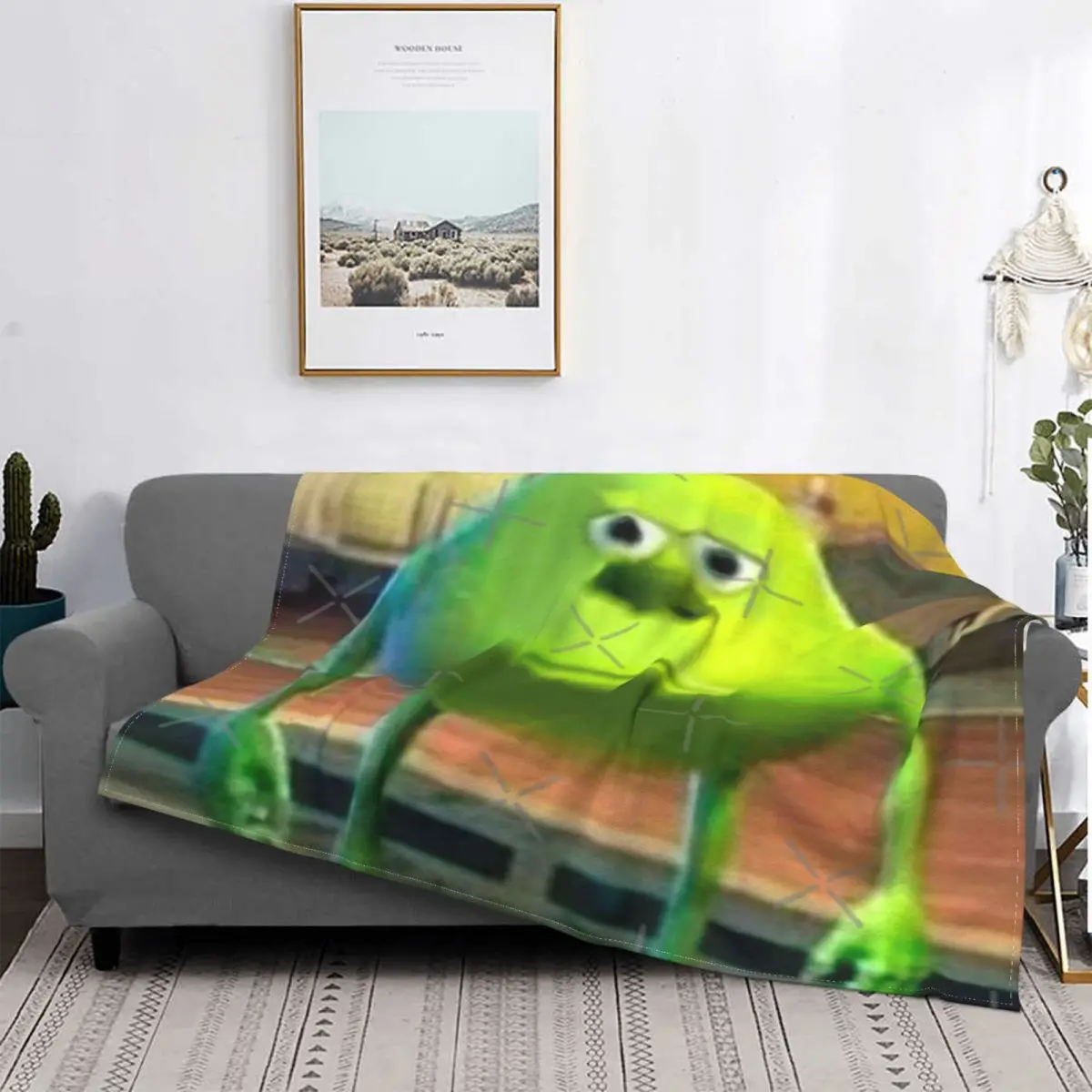 

Mike Wazowski-colcha a cuadros para cama, manta de picicnic, 90