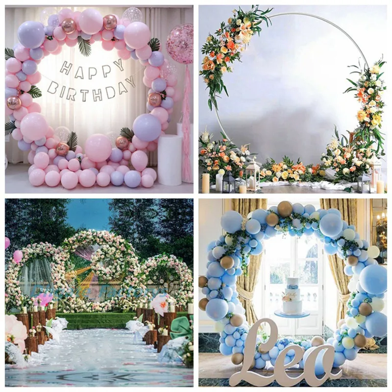 

Circle Balloon Arch With Stand Plastic Wreath Frame Holder Ring Ballon DIY Column Base Baby Shower Birthday Wedding Party Decor