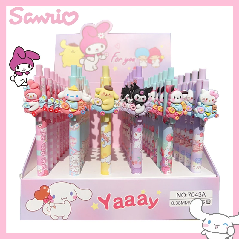 

Kawaii Sanrio Hello Kitty Neutral Pen Cartoon My Melody Kuromi Cinnamoroll 0.5mm Press Type Carbon Pen Study Office Gel Pen