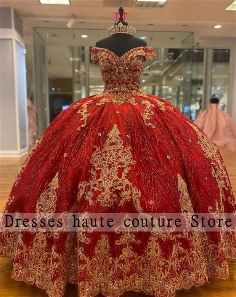 

Romantic Wine Red Lace Off The Shoulder Quinceanera Dresses 2023 Embroidery Beaded Princess Ball Gown Vestidos De 15 Quinceañera