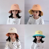 double sided wearable kids bucket hat cartoon carrot embroidery spring summer cotton visor caps outdoor beach kids sun hat 2022