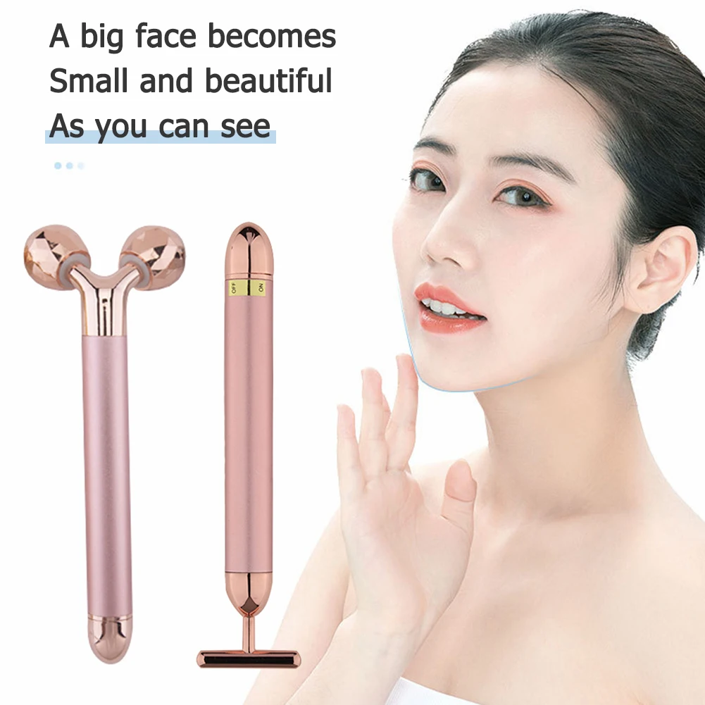 

T Beauty Bar Facial Roller Massager T-Shape Energy Beauty Bar Pulse Firming Face Massage Lift Wrinkle Remover Tool