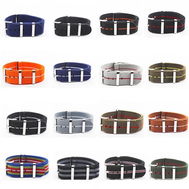 Silver Buckle - Wholesale 50PCS/Lot High Quality 20MM 22MM Nylon Watch Band NATO Waterproof Watch Strap Fashion New