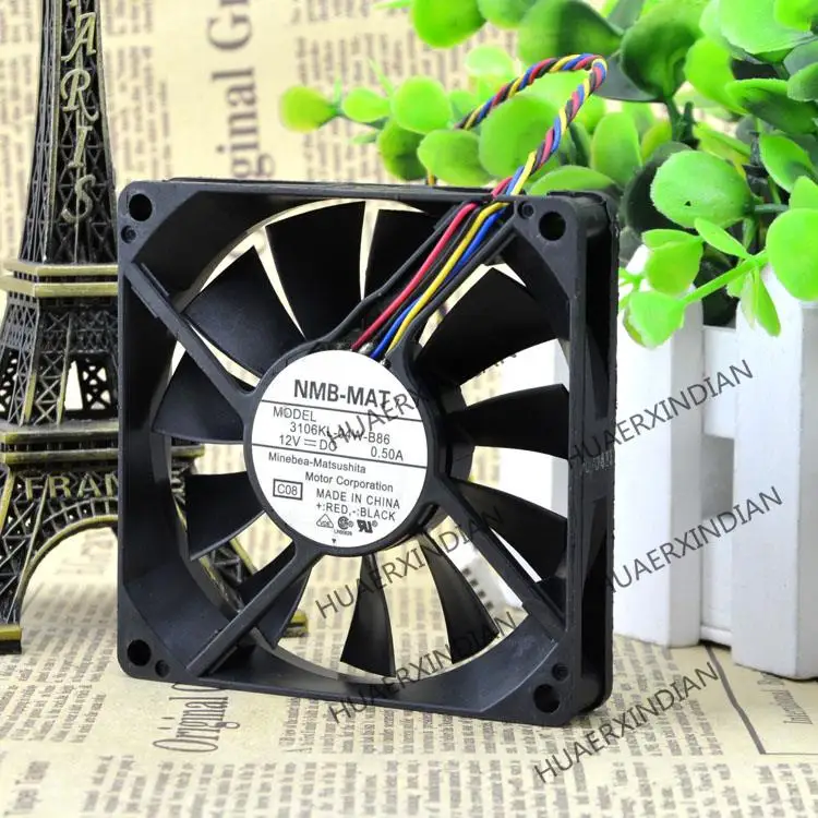 Новый 3106KL-04W-B86 8015 12В 0.50A 8 см/ШИМ Комплект охлаждающего вентилятора