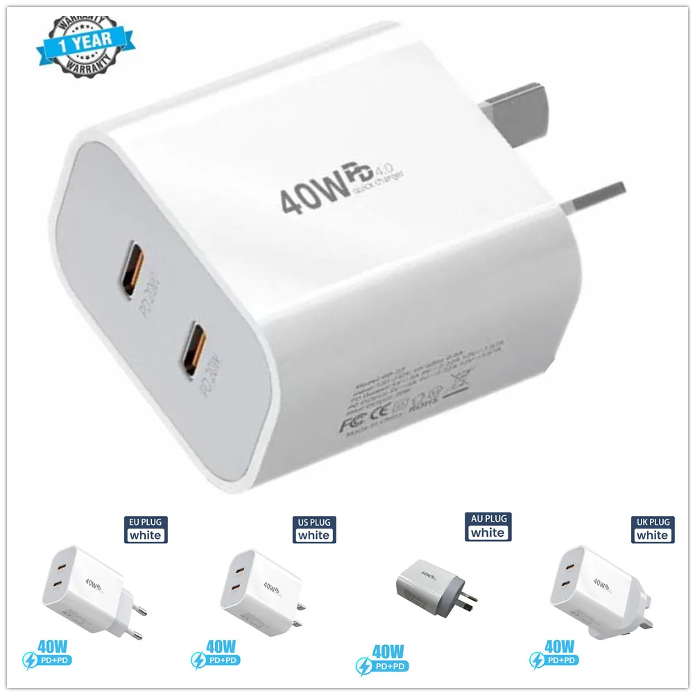 

Сетевое зарядное устройство с двумя Usb-портами, 40 Вт