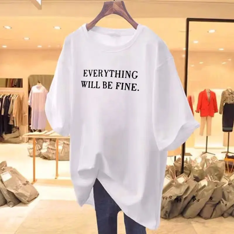 Футболка женская с круглым вырезом и коротким рукавом 45-105 кг