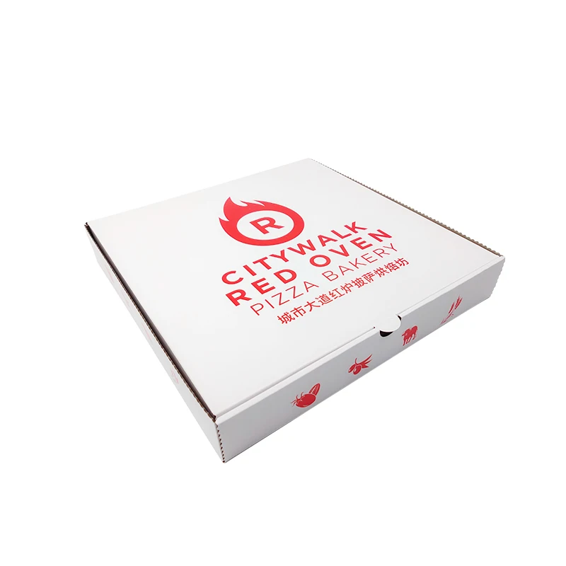 

Wholesale Custom Logo Printing White Corrugated Pizza Packing Paper Carton Box