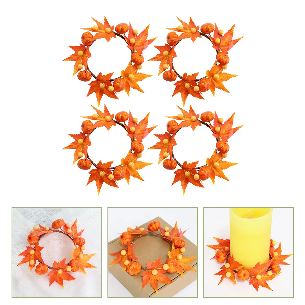

Ring Rings Wreath Thanksgiving Fall Maple Wreaths Holderfloralchristmas Pumpkin Garland Leaves Flower Eucalyptus Mini Artificial