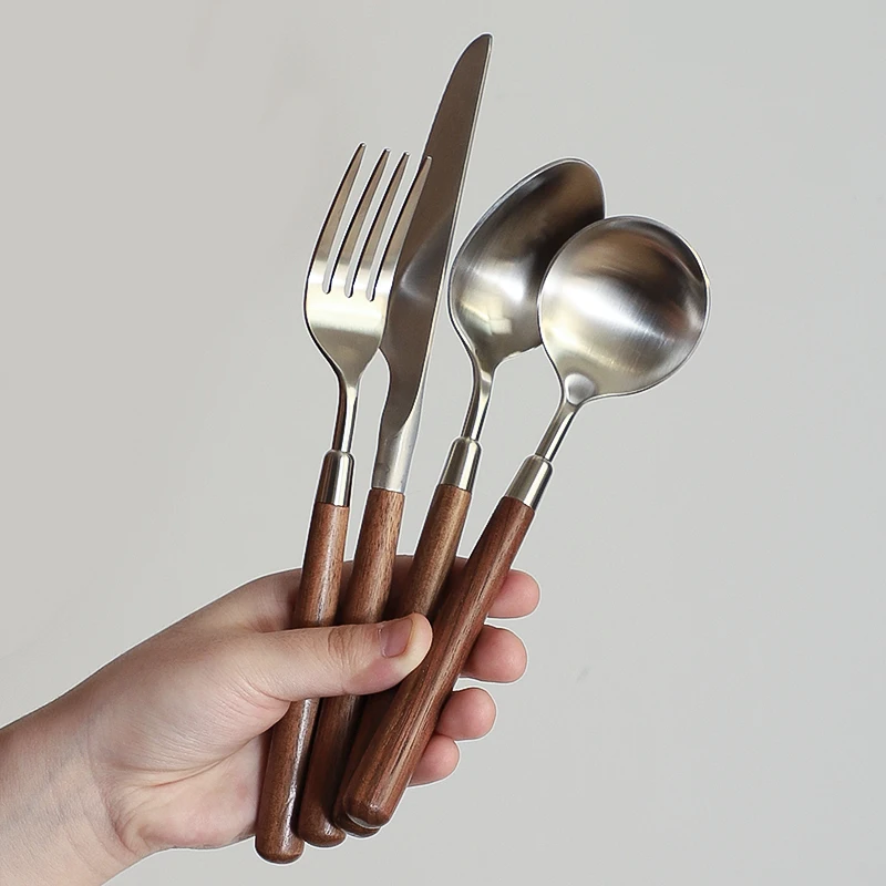 Винтажная столовая посуда из нержавеющей стали 304 для кухни столовые приборы