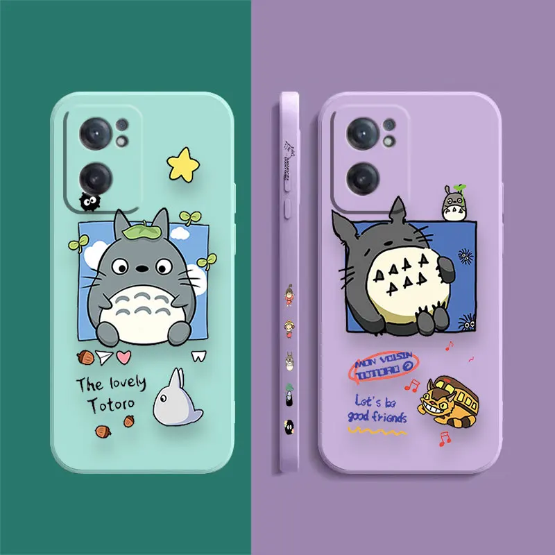 Spirited Away Totoro Phone Case For Oneplus 11 10 9 9R 9RT 8 8T 7 7T ACE 2 2V NORD CE 2 Lite Pro Colour Liquid Case Funda Shell