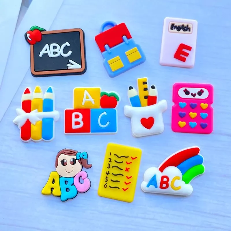 

Cute Mini Cartoon Stationery Series PVC Flexible Glue Flat Back DIY Scrapbook Embellishment Phone Craft Decoration J83