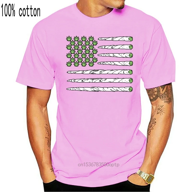 

Men T Shirt USA Weed Flag Doobie Stripes Ladies Funny t-shirt Novelty Tshirt Women