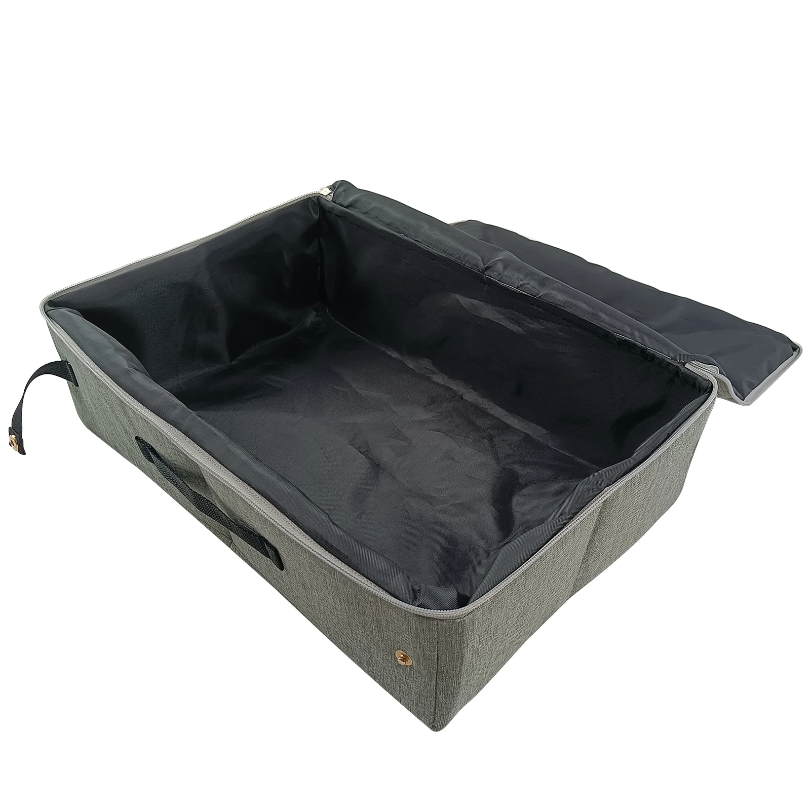 With Lid Kitties Litter Box With Sealed Zippers & Carabiner 