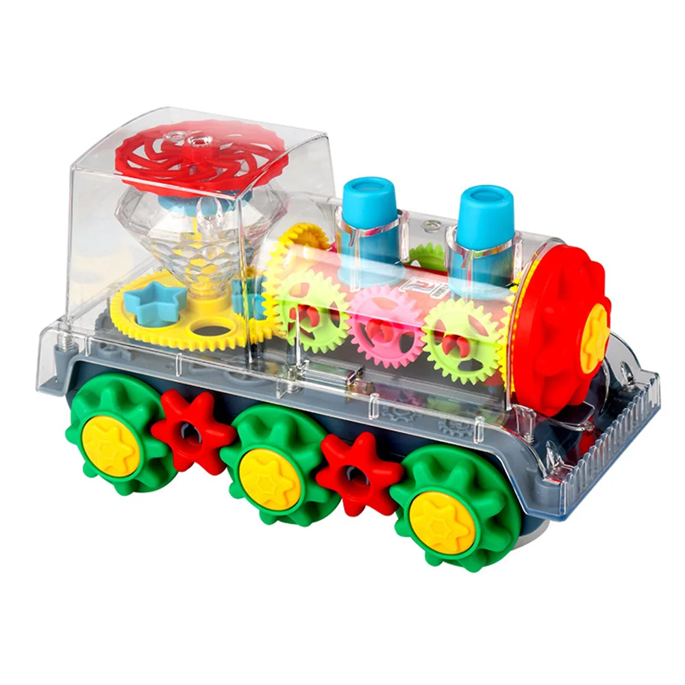 

Electric Lighting Music Gear Kids LED Flashing Vehicle Transparent Train Car Children Early Education Kids Birthday Gift
