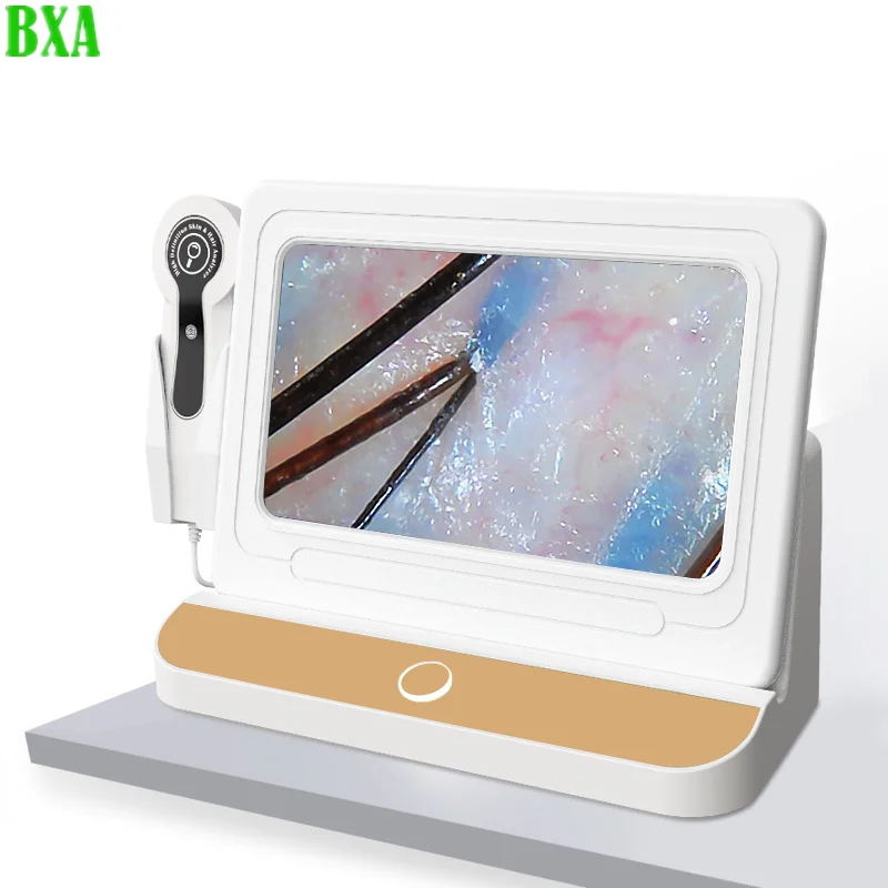 

New Skin Analysis Magnifier 50/200X 10 Inch LCD Scalp Detector Digital Hair Skin Analyzer Microscope for Hair Follicle Testing