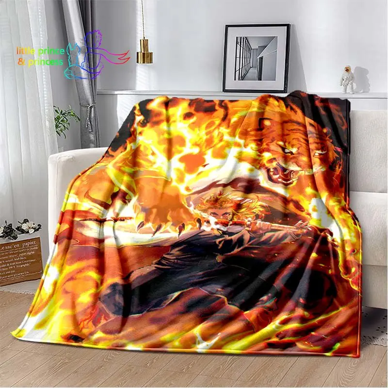 

Одеяло Rengoku Kyoujurou с изображением истребителя демонов, легкий удобный мягкий дышащий Ультра теплый плед, постельное белье для путешествий