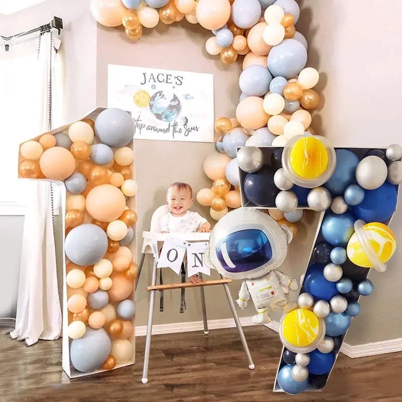 

73/100cm Blank Number Balloons Filling Box Balloon Stand Frame Kids Adult Birthday Party Anniversary Balloon decor Accessories
