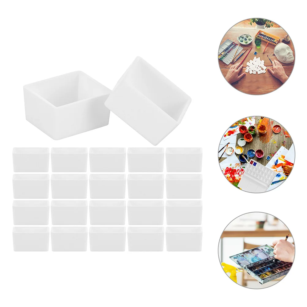 

75 Pcs Watercolor Grid Paint Pans Plastic Oils Half Paints For DIY Empty Travel