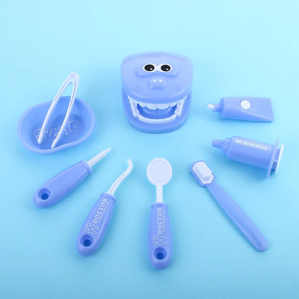 

9Pcs Kids Pretend Play Dentist Check Teeth Model Set Educational Role Play Simulation Learing Toys