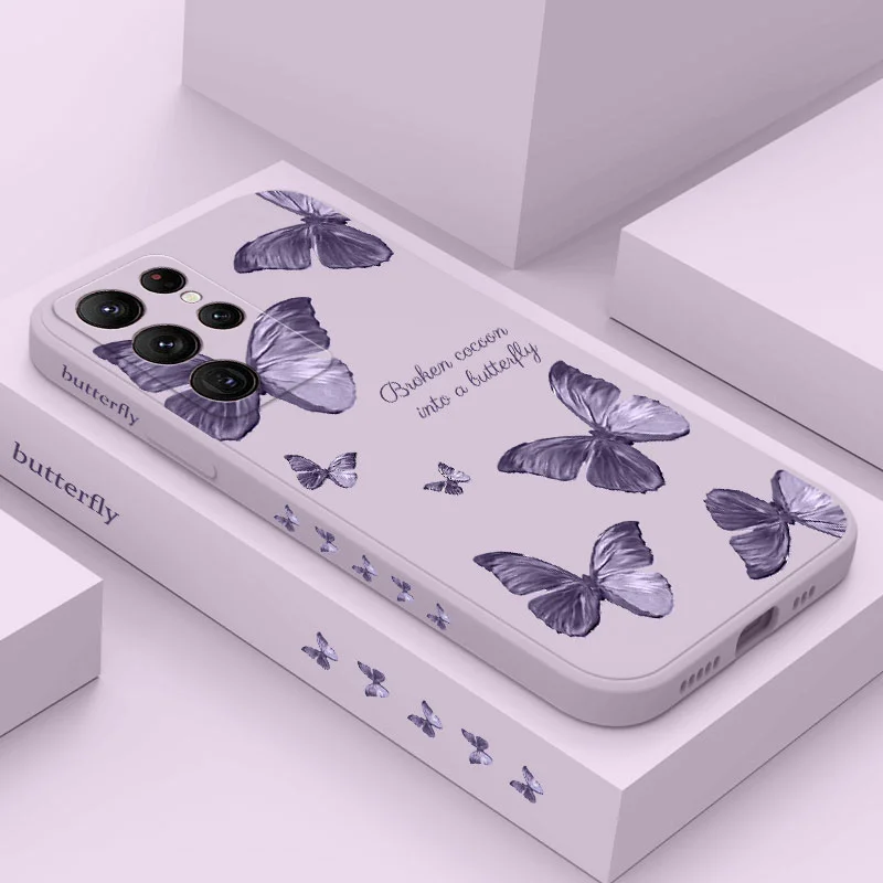 

Gorgeous Butterfly Phone Case For Samsung Galaxy S23 S22 S21 S20 Ultra Plus FE S10 S9 S10E Note 20 ultra 10 9 Plus Cover