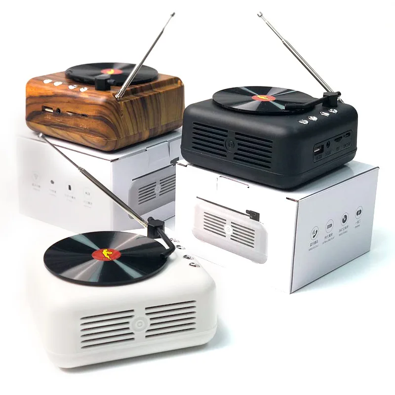 Беспроводная Bluetooth-колонка креативный ретро-проигрыватель записей Портативная