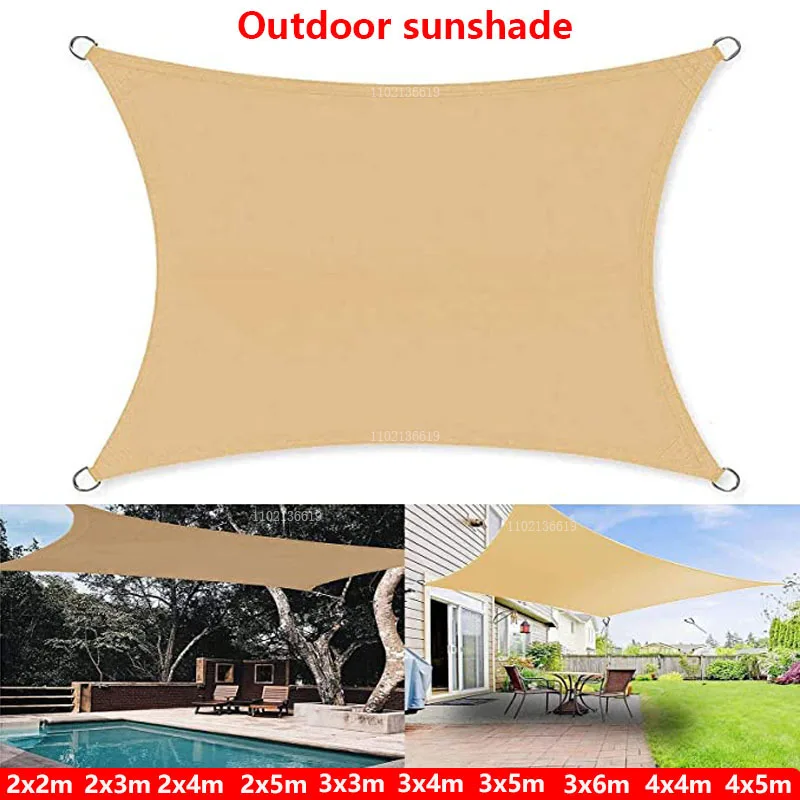 

420d Outdoor Waterproof Sun Sail Rectangular Sun Sail Garden Deck Canopy Courtyard Swimming Canopy Beach Car Canopy Awning