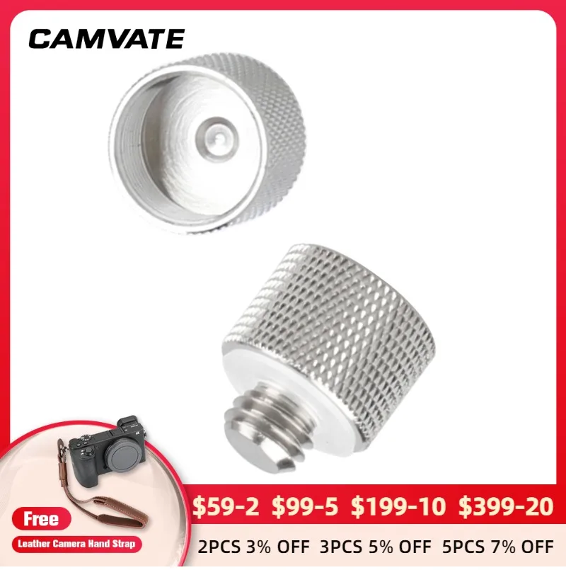 

CAMVATE Mic Screw Connector Adapter With 1/4"-20 Male To 5/8"-27 Female & 3/8"-16 Male To 5/8"-27 Female For Microphone Stands