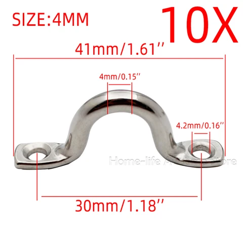 10 шт. 4 мм 5 мм 6 мм наглазник для лодки дверная ручка Натяжная дверная фурнитура ручка для яхты судна дверная ручка из нержавеющей стали
