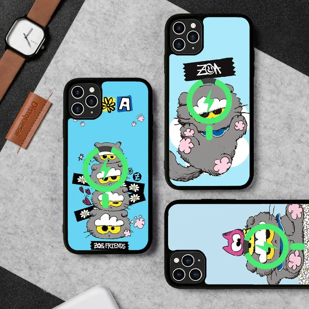 Фото Чехол для телефона G-Gdragon Z-Zoa Cat Fashion для iPhone 13 14 15 11 12 16 17 Pro Max Plus с магнитным креплением Magsafe. №1