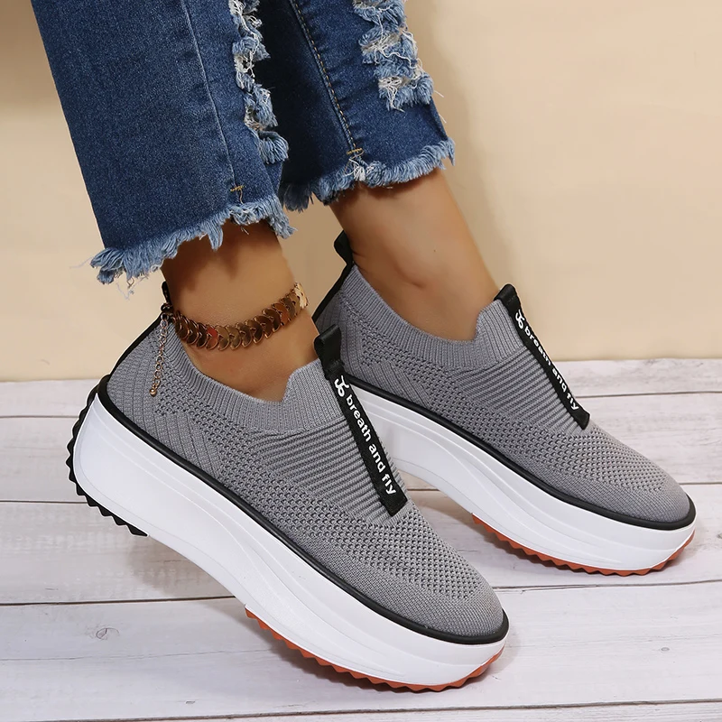 

Wedge Sneakers Platform Shoes Lady Casual Flat Breathable Height Increasing Women Loafers Zapados Mujer