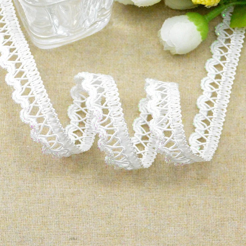 5Meters 15mm White U Wave Lace Hook Belt For Carnival Cosumes Crochet Ribbon Centipede Braided Lace Trim Curtain Sewing Band