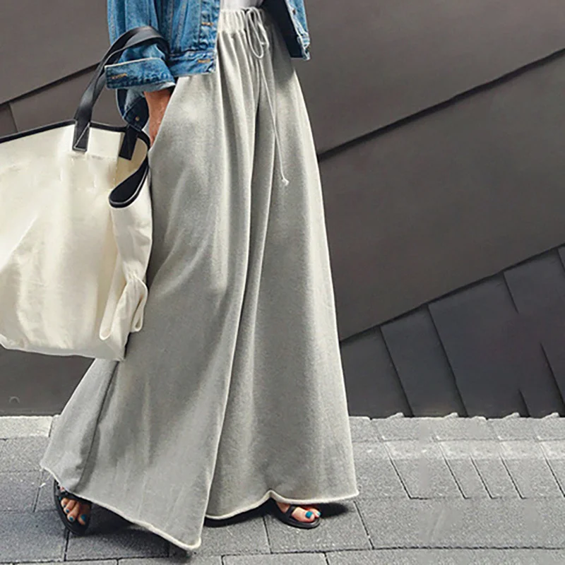 

2023 Women's Wide Leg pants Solid Fashion Loose Cotton Trousers Women Casual Work Long Pants Pantalon Palazzo Female Turnip