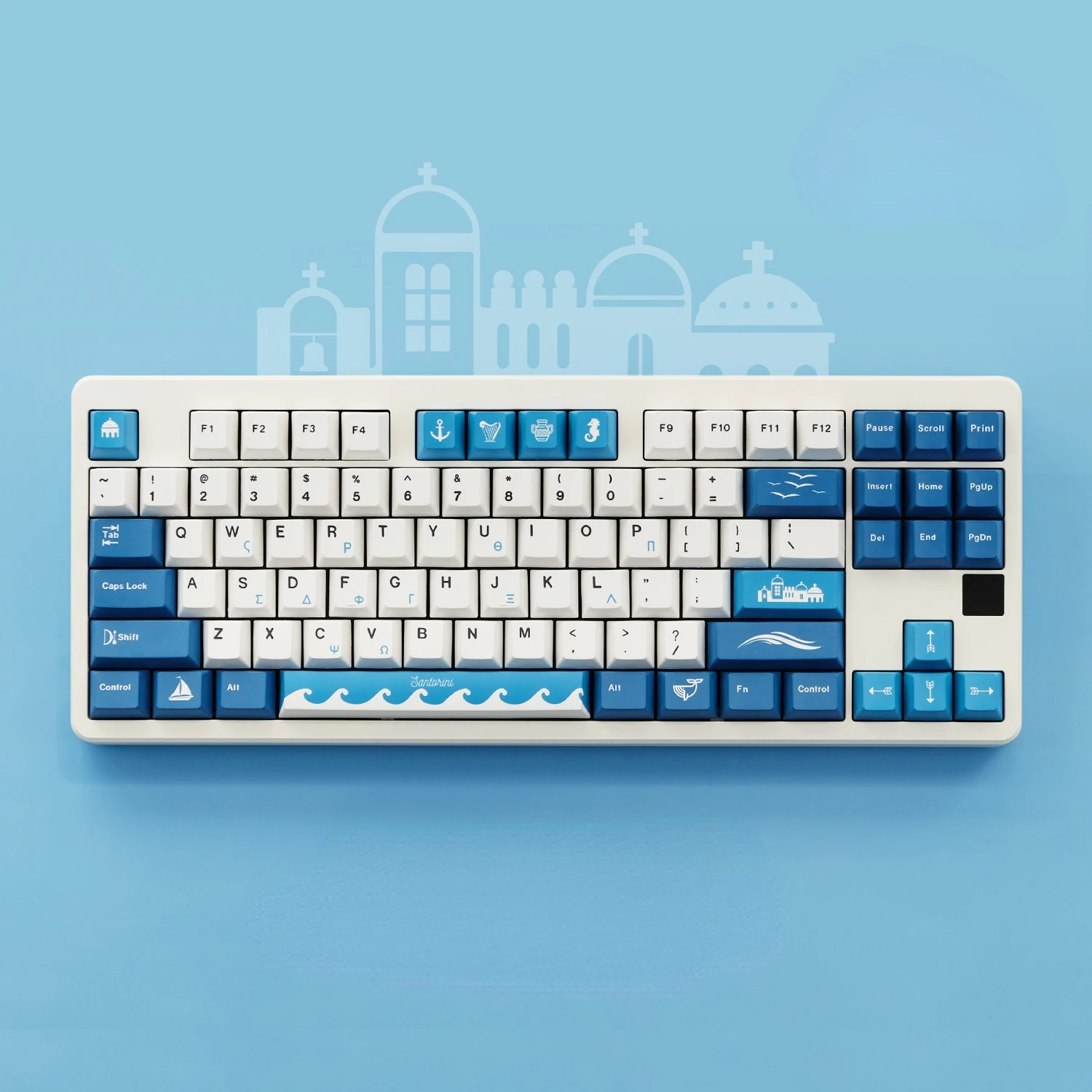 

134 Keys Santorini Keycaps Cherry Profile DYE-SUB Personalized PBT Keycap For Cherry MX Switch 61/64/68/84/96Mechanical Keyboard