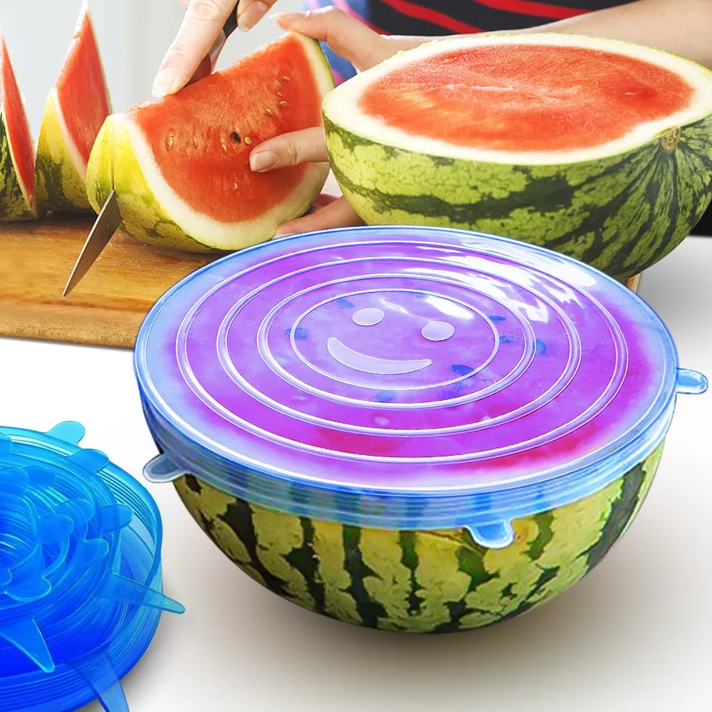 

6 шт., силиконовые крышки для сохранения свежести продуктов в микроволновой печи