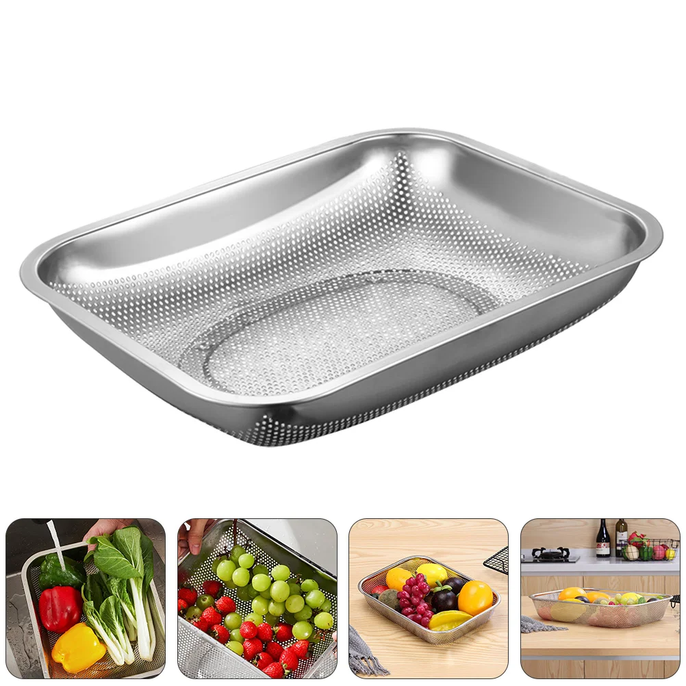 

Colander Strainer Basket Bowl Fruit Draining Washing Vegetable Sink Mesh Steel Stainless Metal Set Pasta Kitchen Rice Fruits