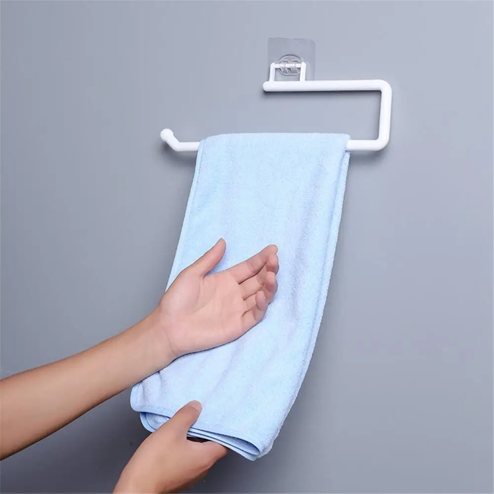 

Perforation-free Kitchen Paper Towel Holder Plastic Hangers in the Kitchen Grey Long Towel Rack