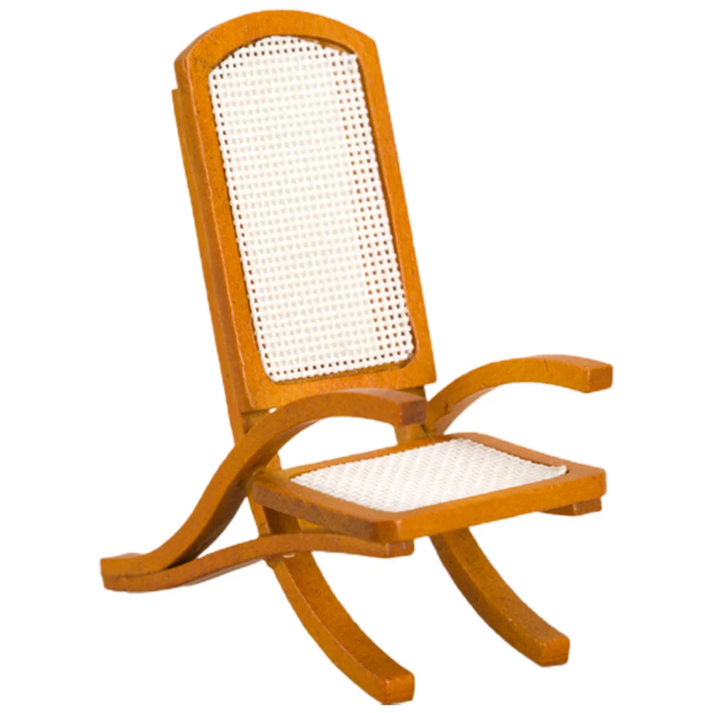 

Retro Sofa Chair Model Huanghuali Wood Color House Decoration Mini Toy For Miniature Furniture Small Individual Props