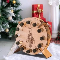 2022wine bottle holder christmas tree advent calendar wine bottle rack wooden christmas advent countdown calendar xmas decoratio