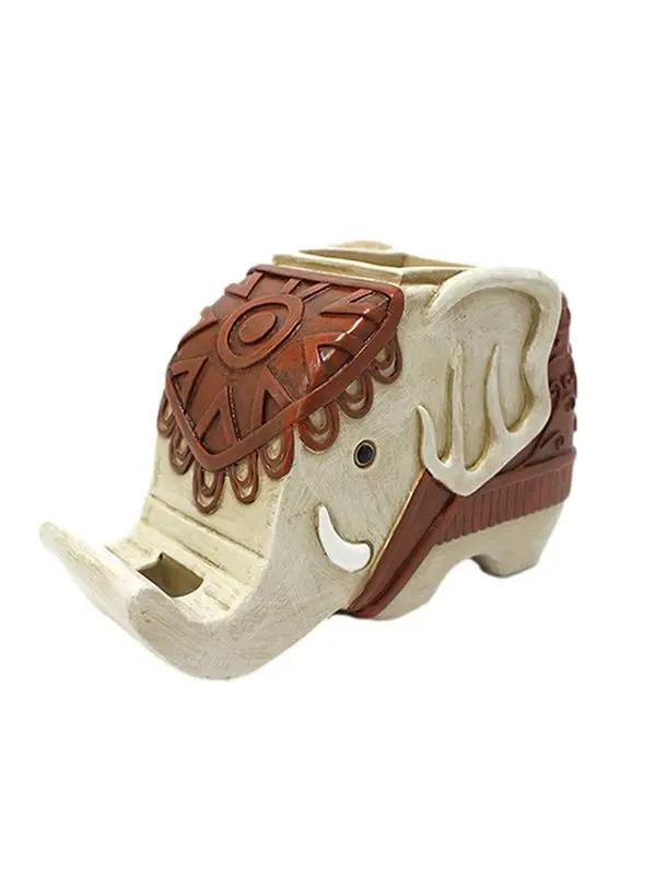 

Искусственная подставка в виде слона, милый Настольный ящик для хранения в виде животных, органайзер для карандашей для макияжа, офисные канцелярские принадлежности